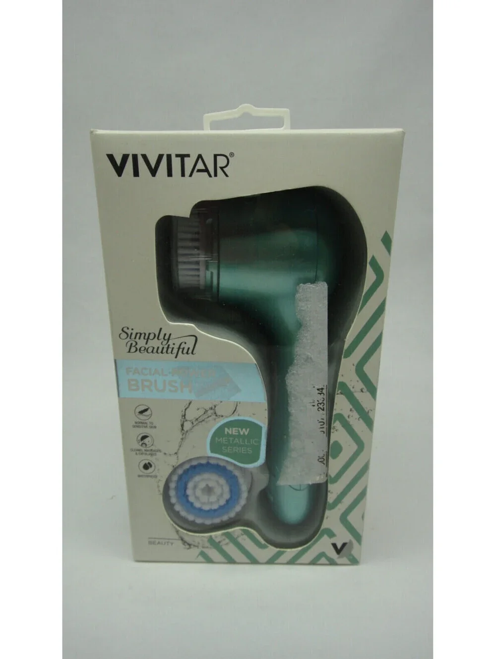 3 pack Vivitar Facial Power Brush Cleansing Facial Brush Metallic, Marble Series